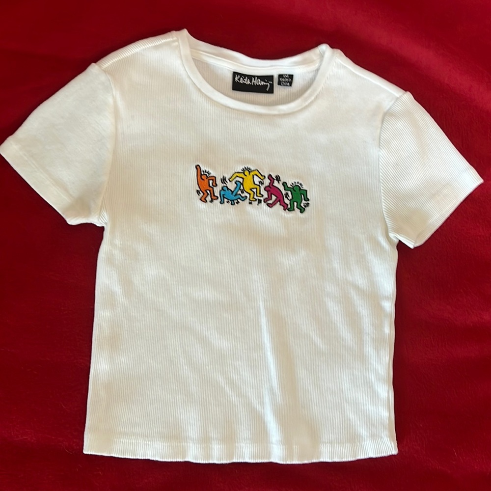 Keith Haring cropped t-shirt
